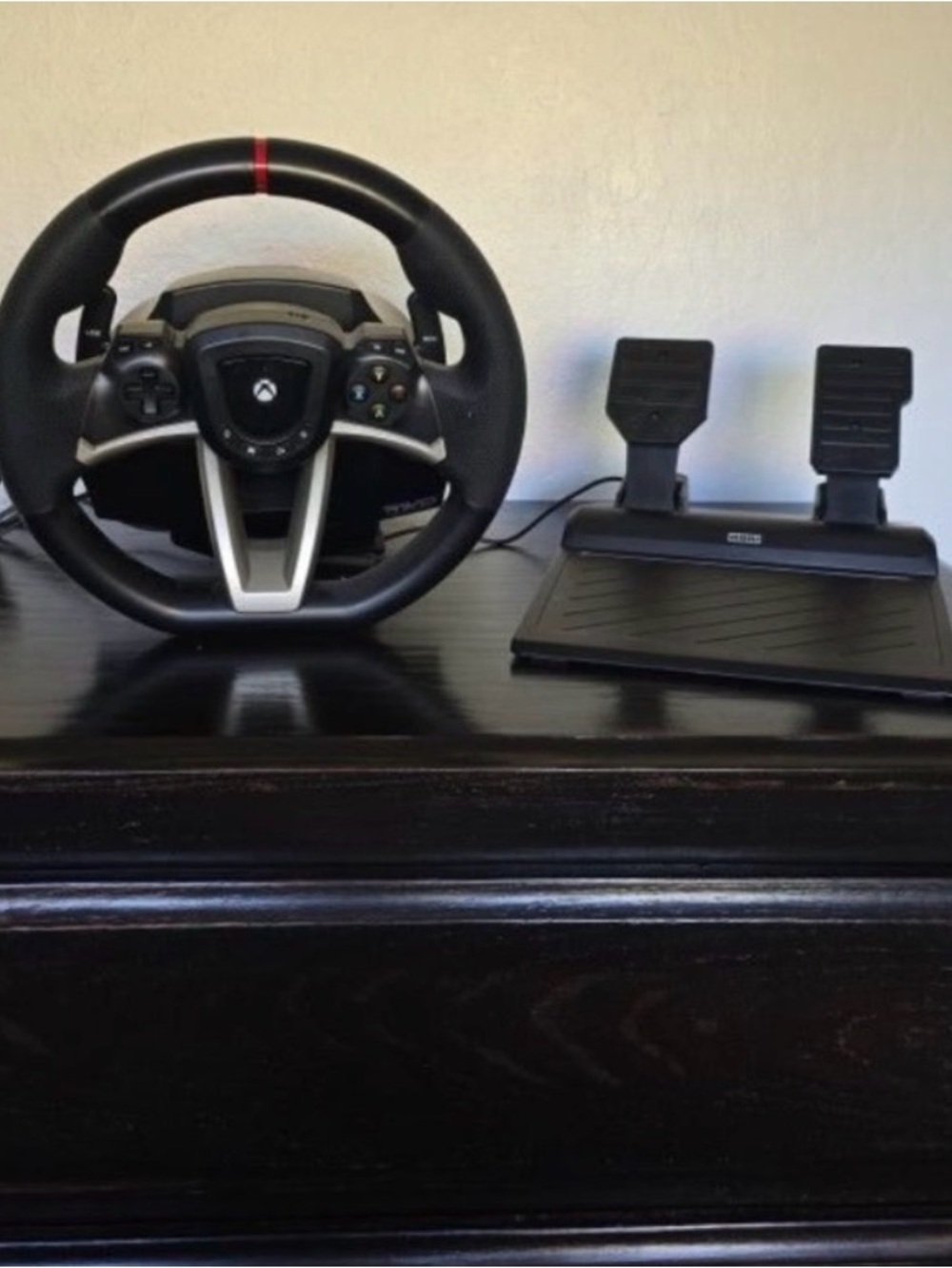 Black Racing Wheel and Pedals - Black